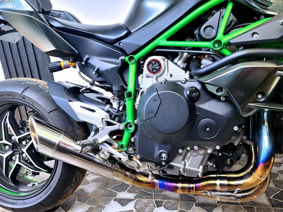 VANDEMON Polished Titanium Exhaust System Ninja H2 & H2R 2015-25 KAWAH2TICSPOLEXHD