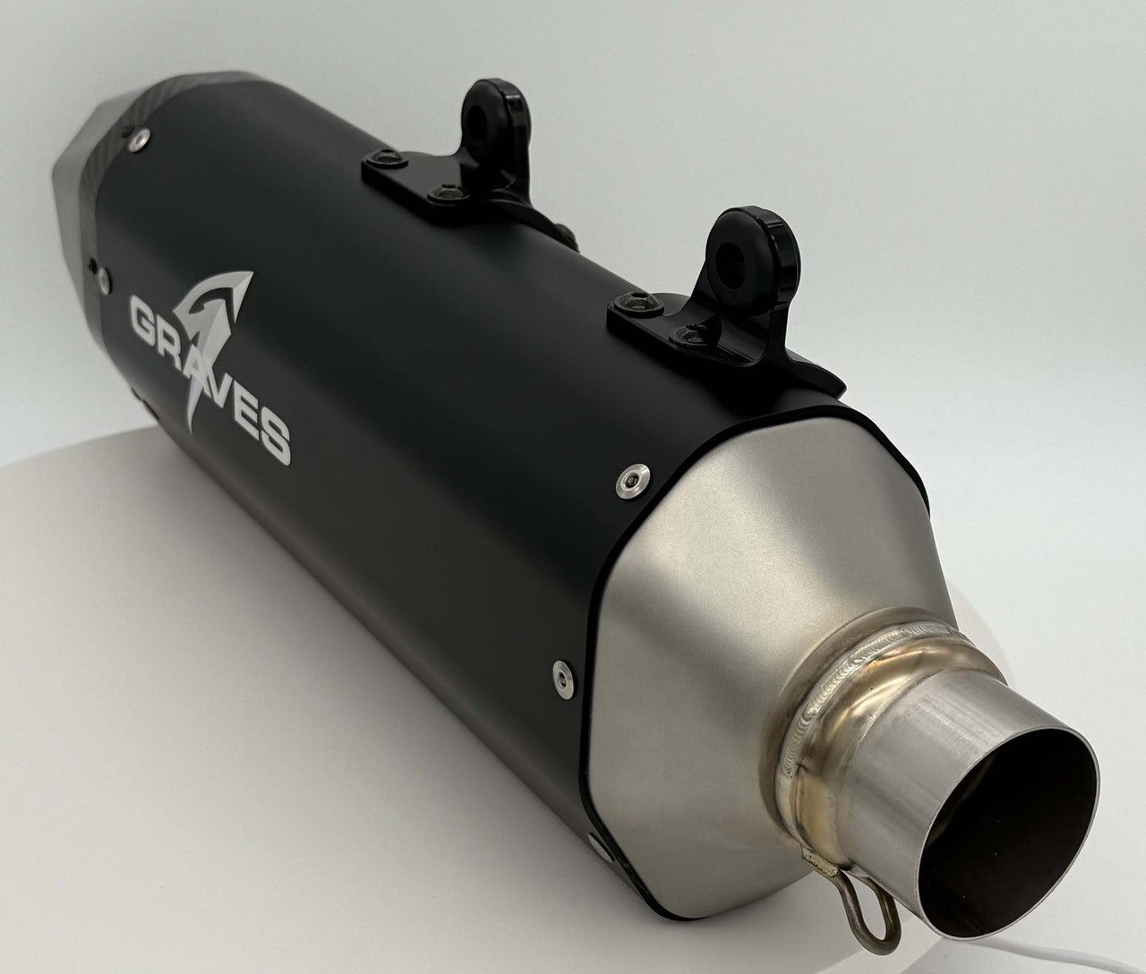 Graves KTM 350/450/500 EXC-F, XCF-W, Six Days / Husqvarna 350/450/501 FE, FEs  Gas GasEC 350F / EC 500F  2024 Dual Stage Quiet Core Stainless Exhaust - Black EXK-24EXC-SOSAK-Q