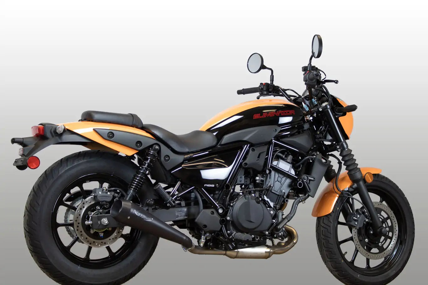 M4 Exhaust All Black Retro-Drag Slip-On Kawasaki  Eliminator 2024-2025 KA1012