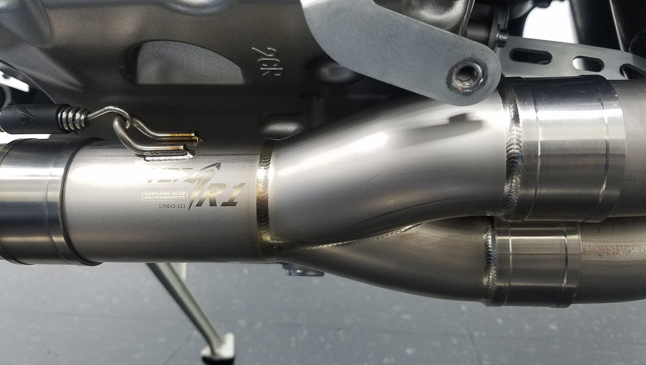 Graves Exhaust Full Titanium Exhaust System With Carbon 265mm Silencer  R1 2015-2024 Exy-17r1-Ftc26