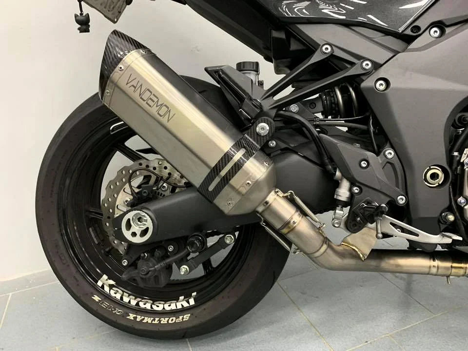 Vandemon  Kawasaki Z1000 & SX Vandemon Titanium Exhaust Single Titanium Muffler KAWAZ10TIEXHSYSB