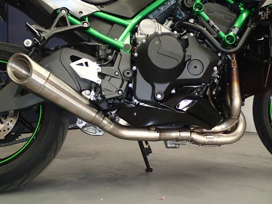 Vandemon Brushed Titanium Exhaust System  Ninja ZH2  2020-25 KAWAZH2TIEXHSYSBRUB