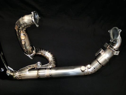 Vandemon  Ducati Panigale 1199, 1199S, 1299S, 1299 SP & R  2011-18 Titanium High Mount Exhaust System DUC129TIEXHMESA