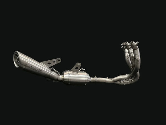Vandemon Triumph 765 S/R/RS and Moto 2 Street Triple Slash Cut Titanium Exhaust 2023-2024 TRIUM765STTIEXB VA-149