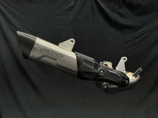 Vandemon Triumph Speed Triple 1200RS & RR Bimodal Titanium Stealth Slip-On Muffler TRIUM120SPDMUFB