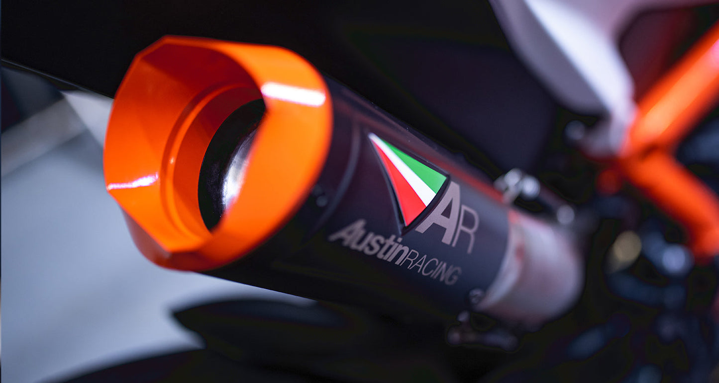 Austin Racing GP1RS Black mufflers FULL EXHAUST SYSTEM 2020 - 2023 KTM SUPERDUKE 1290  AR0006