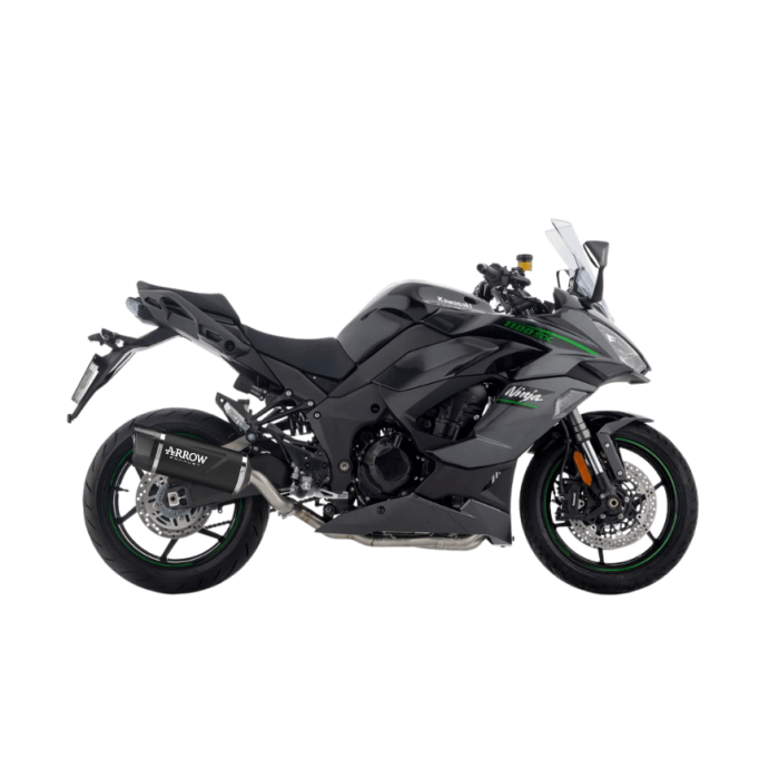 IN STOCK 71987AKN  Arrow Indy Race EVO aluminium "Dark" silencer with carby end cap Kawasaki NINJA 1100 SX 2025