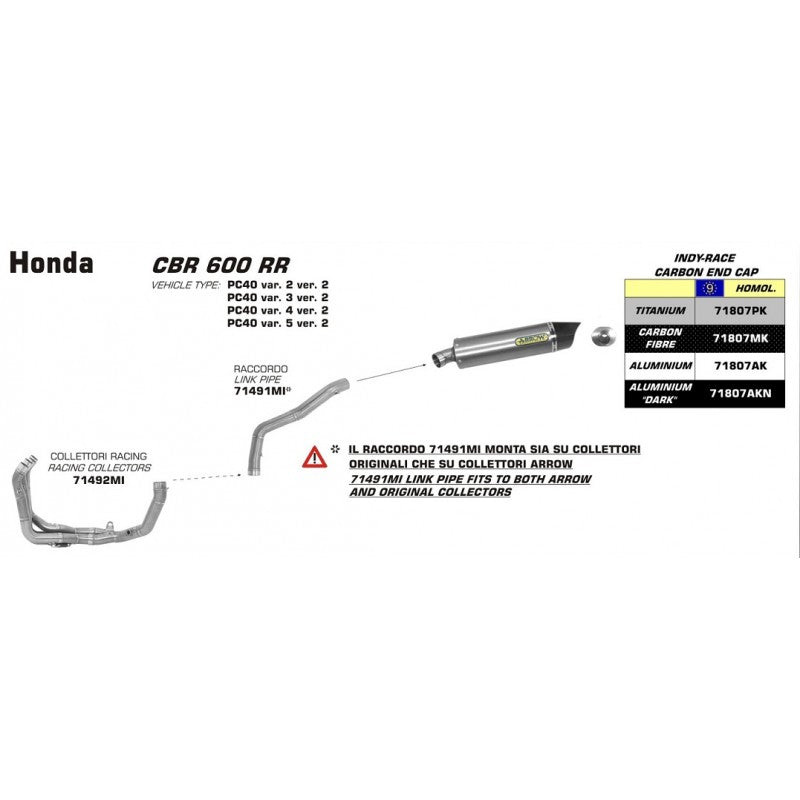 Arrow Exhaust Headers Honda CBR600RR 2013-2024  71492MI