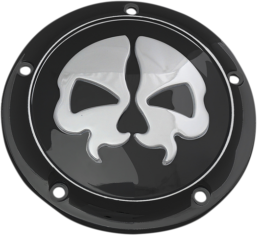 DRAG SPECIALTIES Split Skull Derby Cover - Black - 5-Hole 78043B