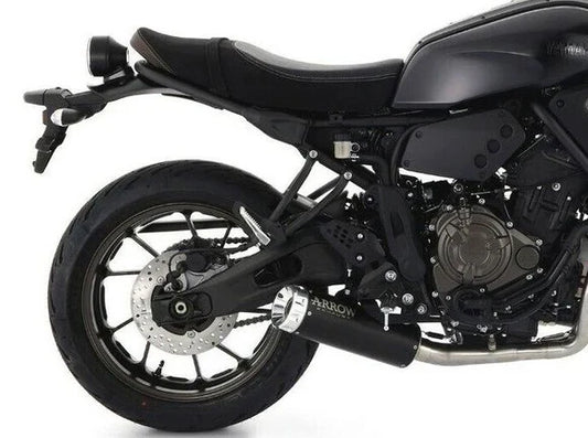 74509RBA  Arrow Rebel Slip-on Exhaust, Aluminum End Cap for Yamaha XSR700 21-25