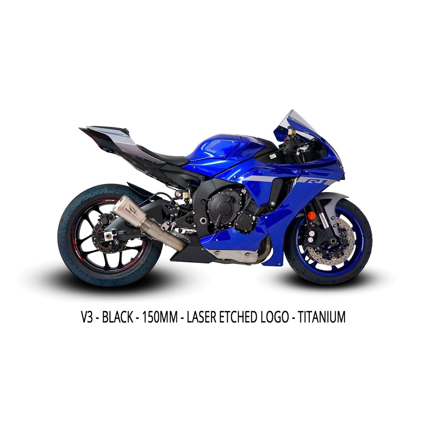 BLACK GP1R  Austin Racing DE-CAT EXHAUST SYSTEMS for YAMAHA R1 2020 - 2025  AR50